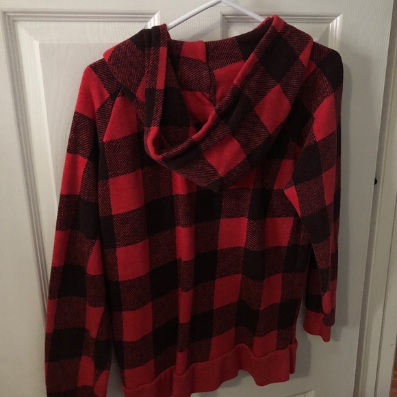 Soft Alternative Earth Plaid Zipper Hoodie - Picture 2 of 4